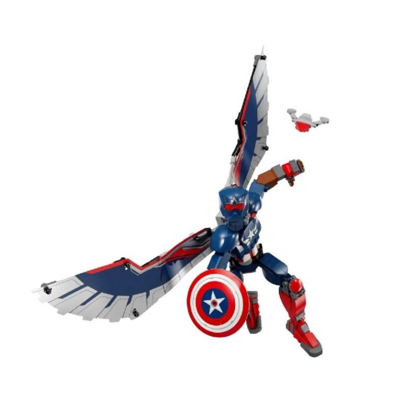 Image of LEGO Marvel 76296 Capitan America Falcon, personaggio articolato da costruzione, 11" + accessori cod079