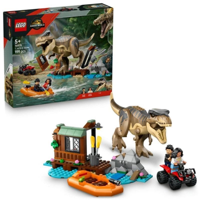 Image of LEGO Jurassic World 76975 River Run e T. rex, set da 199 pezzi, età 5+ cod079