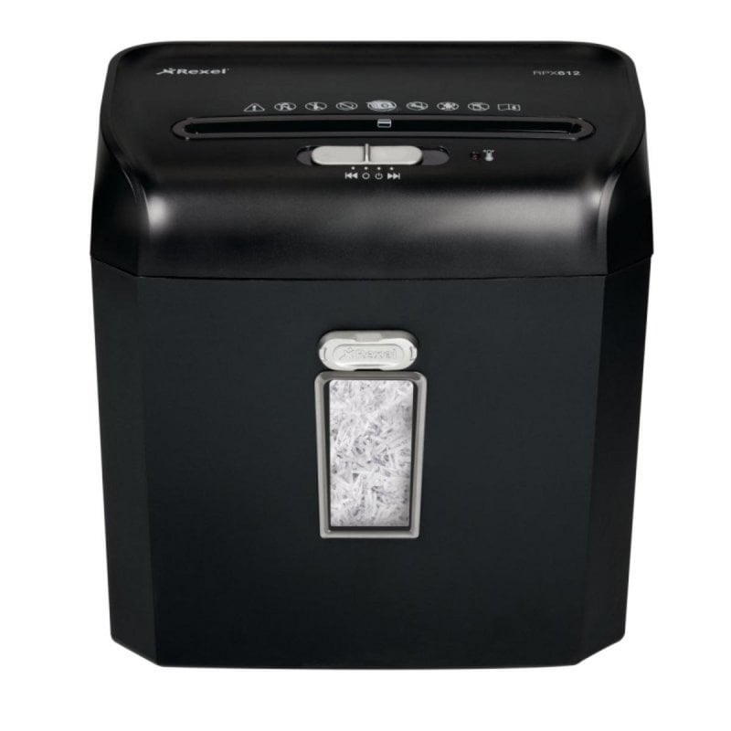 Image of Distruggidocumenti Rexel Promax RPX612 4x40mm 12L Nero Distruggidocumenti Rexel Promax RPX612 4x40mm 12L Nero cod079