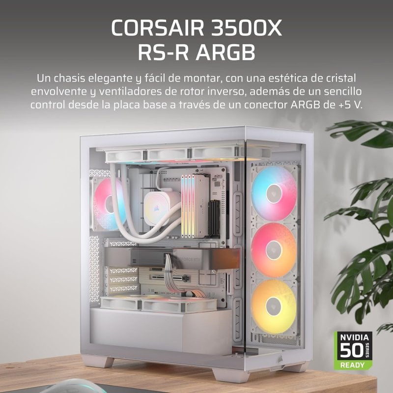 PC Corsair 3500X RS-R ARGB Semitorre Negro 3 Ventiladores…