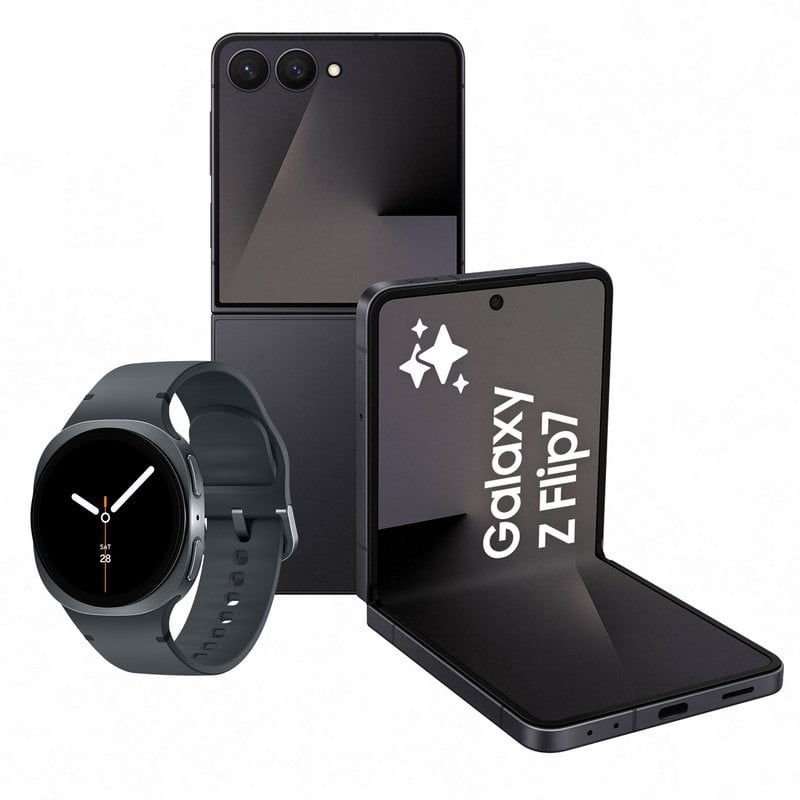 Samsung Galaxy Z Flip7 12 GB/512 GB Nero scuro + Galaxy Watch8 LTE 40 mm Grigio scuro