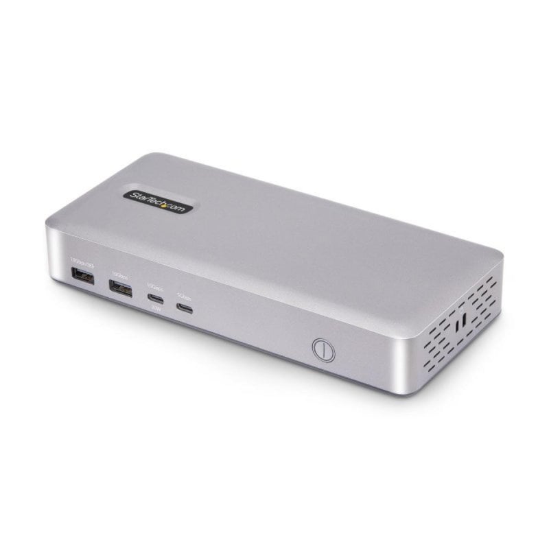 Transformez votre ordinateur portable USB4 en une station de travail à double écran avec la Station d'accueil StarTech.com USB4 conçue pour offrir une connectivité haute performance tout en rechargeant votre appareil. Caractéristiques de la Station d'accueil StarTech.com USB4 Connectivité avancée. Utilisez un seul port USB4 ou Thunderbolt pour connecter jusqu'à deux moniteurs via HDMI avec des résolutions allant jusqu'à 4K 60Hz 4 4 4 ou 8K 60Hz 4 2 2. Profitez d'une productivité inégalée grâce à une configuration multi-écran fluide. Performances USB exceptionnelles. Avec un hub USB de 6 ports dont des ports USB-A et USB-C à haute vitesse connectez tous vos périphériques essentiels sans dégrader la vitesse de transmission de données atteignant jusqu'à 40 Gbit s. Alimentation et charge rapide. La station d'accueil inclus un adaptateur secteur de 180 W prenant en charge jusqu'à 100 W de Power Delivery pour charger votre portable tout en alimentant vos périphériques connectés. Ne vous souciez plus de la batterie ...