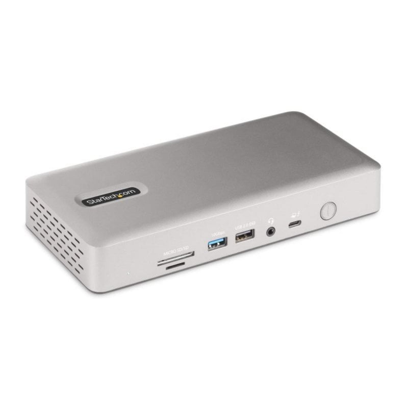 Transformez votre ordinateur portable Thunderbolt 4 en un espace de travail multi-écran haute résolution avec la station d'accueil StarTech.com Thunderbolt 4 une solution qui offre une connectivité avancée tout en rechargeant votre appareil. Caractéristiques Station d'accueil Thunderbolt 4 Flexibilité de connexion. Avec 7 ports USB dont 3 ports USB 3.2 Gen 2 et un port USB-C cette station d'accueil vous permet de connecter plusieurs périphériques tout en restant performante. Sorties vidéo haute performance. Équipée de 2 sorties HDMI et 2 DisplayPort la station supporte jusqu'à 4 moniteurs 4K à 60 Hz parfait pour les professionnels qui nécessitent plusieurs écrans pour une productivité accrue. Alimentation efficace. Grâce à une puissance de livraison USB certifiée de 98W et un adaptateur secteur de 180W elle assure un chargement rapide de votre ordinateur portable sans sacrifier les performances des autres périphériques. Connectivité réseau améliorée. Le port Ethernet de 2 5 Gigabits avec support PXE et WoL vo...