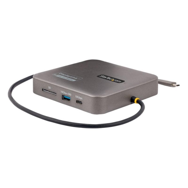 Transformez votre expérience de travail avec le Dock USB-C StarTech la solution idéale pour tous vos besoins en connectivité et productivité. Ce dock compact offre une performance optimale tout en restant portable vous permettant de travailler où que vous soyez.Caractéristiques du Dock USB-CDouble sortie HDMI 4K 60Hz. Résolvez le défi de la connectivité en permettant des sorties HDMI 2.0 pour des écrans doubles parfait pour les graphistes et les créateurs de contenu.Hub USB 3.2 Gen 2 performant. Avec deux ports USB (1 USB-A et 1 USB-C) profitez de vitesses de transfert allant jusqu'à 10 Gbps pour vos périphériques ce qui enhance votre flux de travail.Carga et connectivité réseau. Chargez votre ordinateur portable jusqu'à 100W grâce à la fonctionnalité Power Delivery tout en bénéficiant d'une connexion Ethernet Gigabit fiable pour une expérience internet sans interruption.Lecteur de cartes SD intégré. Accédez facilement à vos fichiers multimédias avec un accès direct qui simplifie votre flux de travail quand v...
