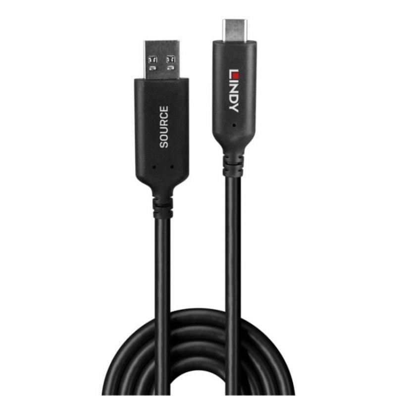 Lindy Cavo USB 2.0 Tipo A – B – 1 Metro, Nero Con Anello Rosso, Schermato, Fino A 480 Mbit/s