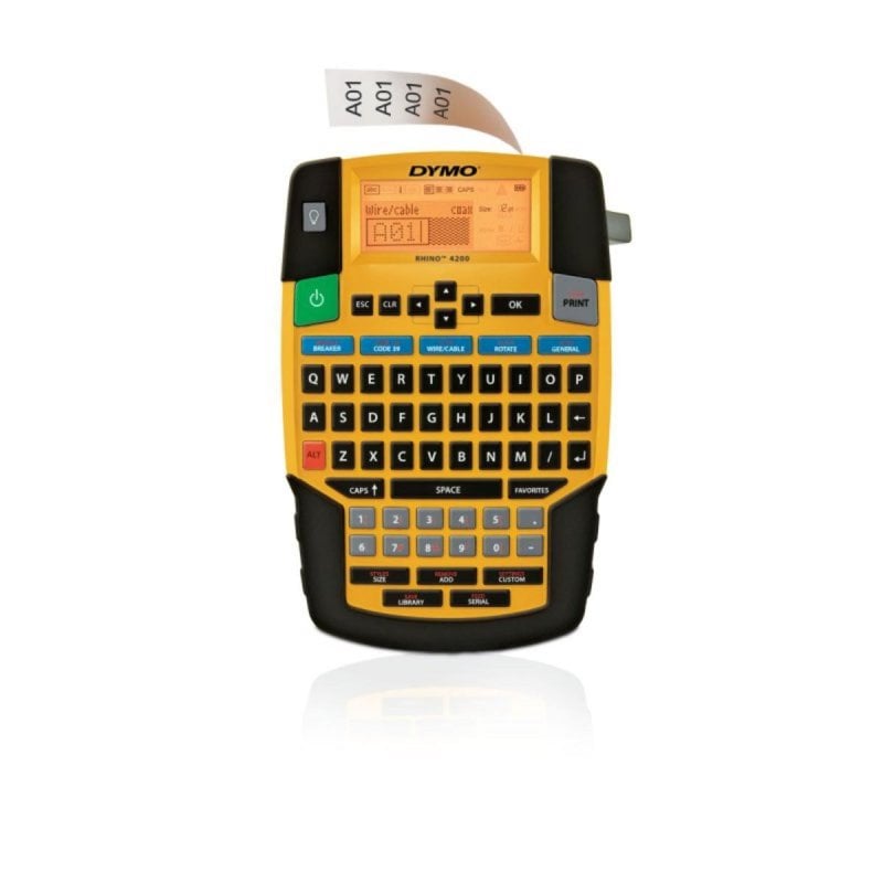 Image of Stampante Etichette DYMO Rhino 4200 QWERTY Nero Giallo Ioni di Litio cod079