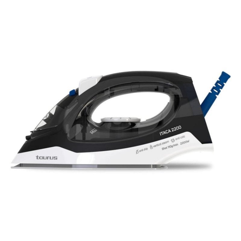 Image of Ferro da stiro Taurus Itaca 2200 W 110 g/min vapore colpo 25 g/min continuo Nero BiancoFerro da stiro Taurus Itaca 2200 W 110 g/min vapore colpo 25 g/min continuo Nero Bianco cod079