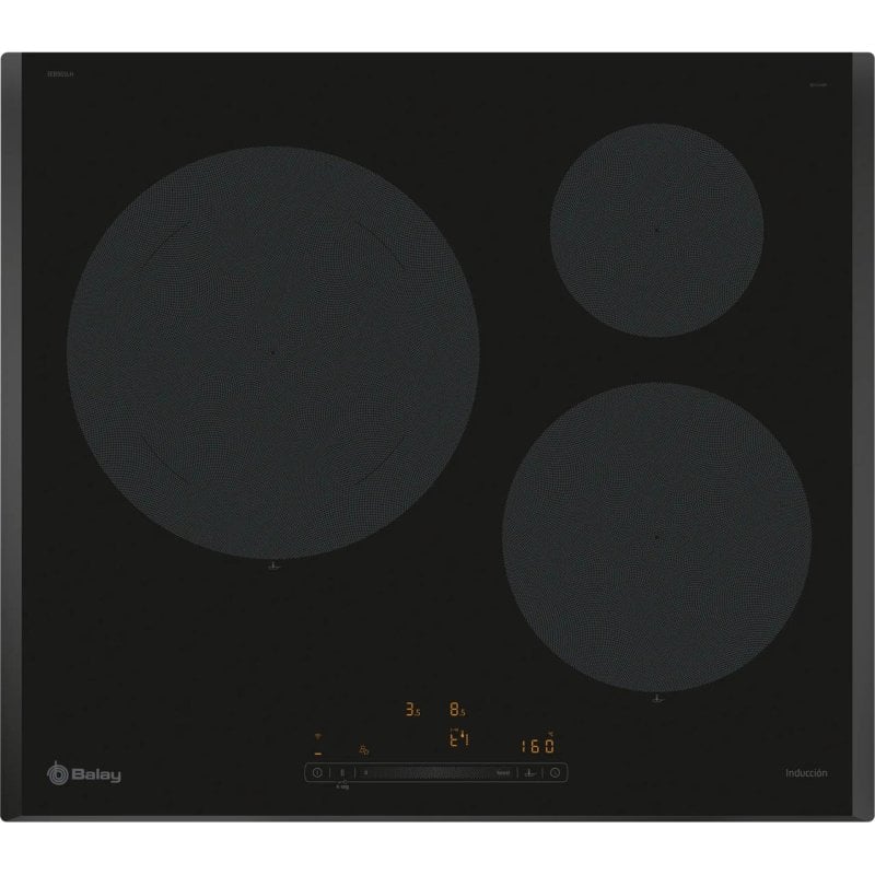 Placa de Indução Balay 3EB965LH 60 cm Vidro Cerâmica 3 Zonas Preta Placa de Indução Balay 3EB965LH 60 cm Vidro Cerâmica 3 Zonas Preta