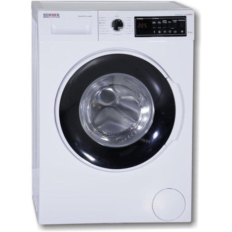 Lavadora Rommer Galactic A1408 Carga Frontal 8 kg 1400 rpm A Blanca Panel Electrónico