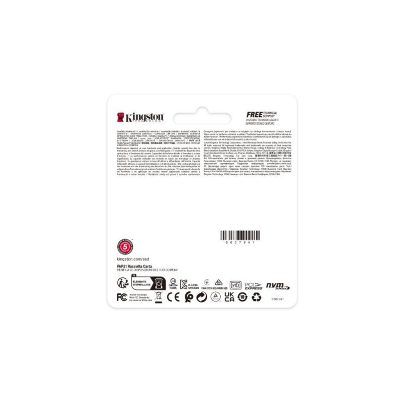 Disco Duro SSD Kingston NV3 500GB M.2 2230 PCIe 4.0 NVMe 3D NAND