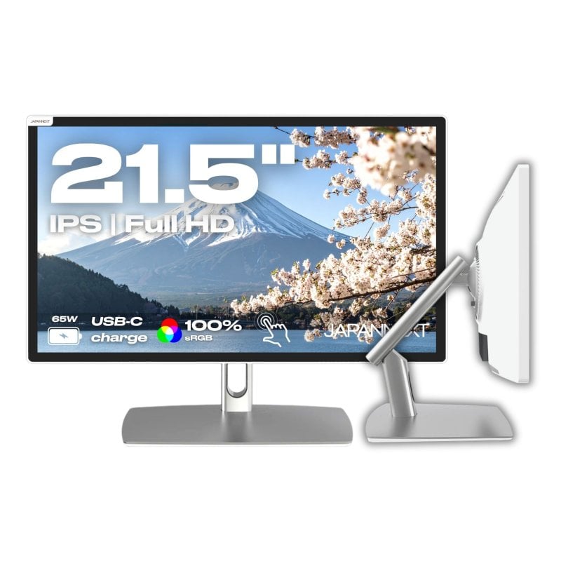 JAPANNEXT Monitor Tátil 21.5" FullHD 60Hz IPS HDR USB-C 65W FreeSync G-Sync Blanc