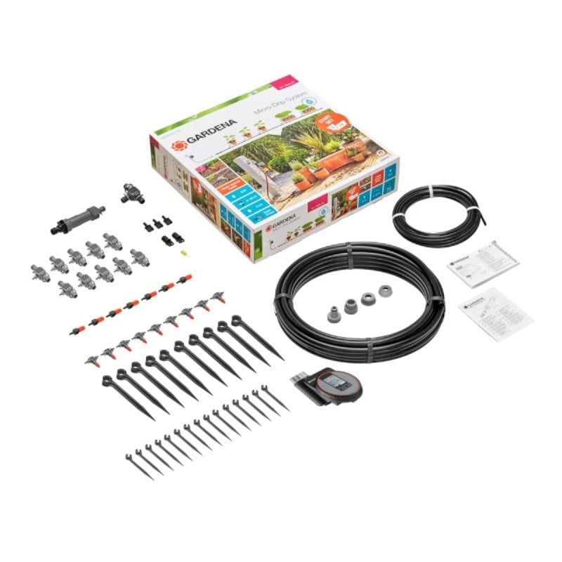Image of Sistema di Microirrigazione Gardena per Fiori e Vasi con Programmatore e 25m Tubo cod079
