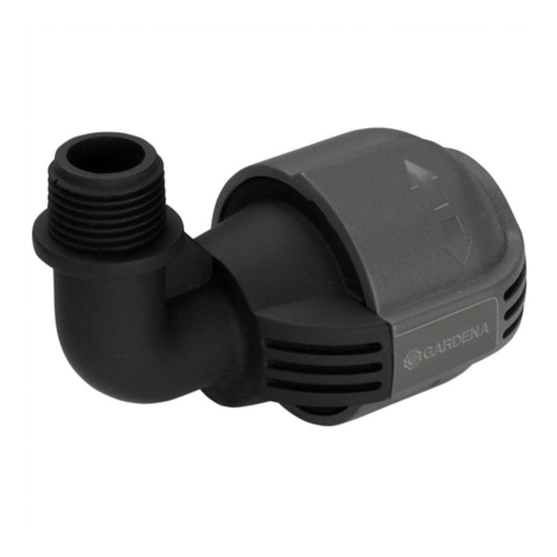 Image of Unione a L 25mm 1/2" con connessione rapida e sicura per irrigazione Gardena cod079
