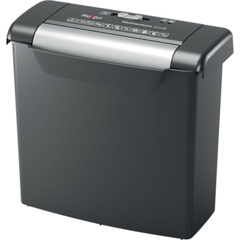 Image of Rexel Momentum S206 Nero Grigio Trituratore Carta Strisce 6 mm capacità 9L 75 Fogli cod079