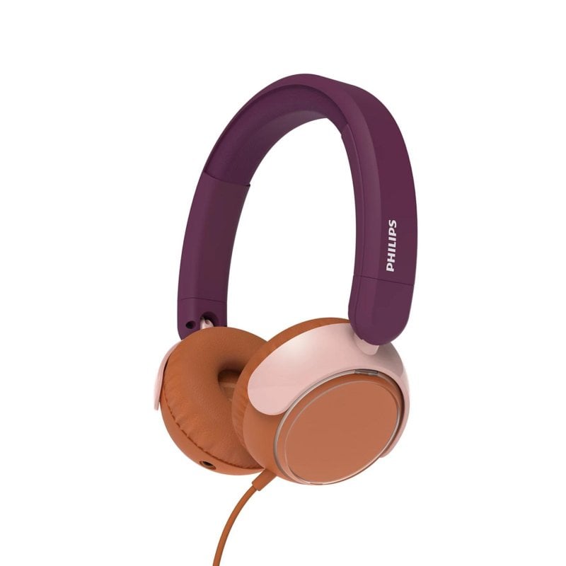 Auriculares Philips alámbricos con micrófono, color Naranja/Púrpura/Rosa