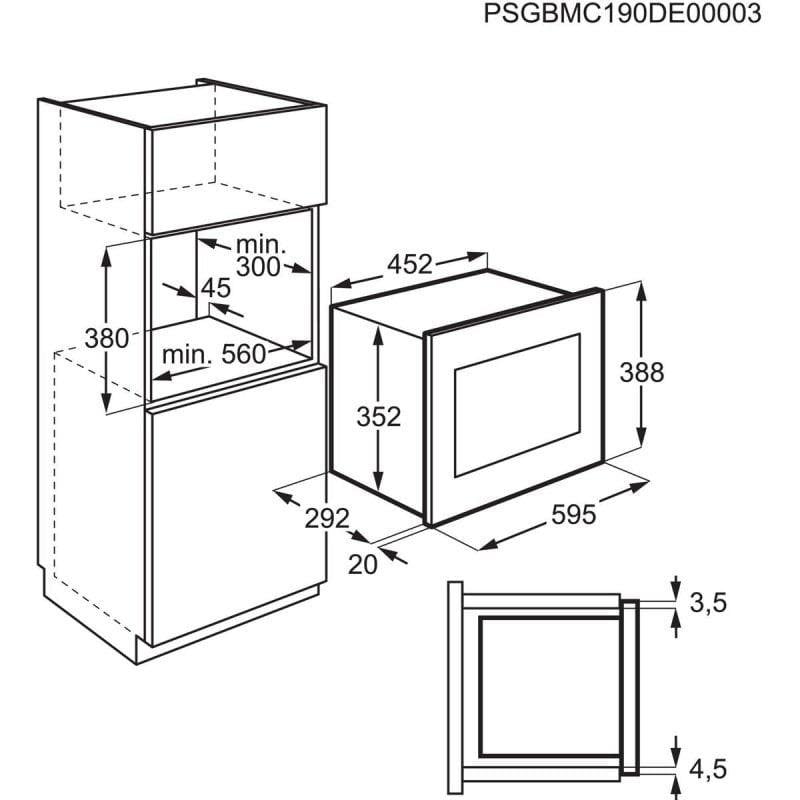 Micro-Ondes Electrolux LMS2173EMX – 17L 700W Encastrable - vue 5