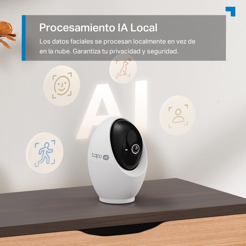 Caméra De Surveillance Intérieure Tapo C260 4K 8MP WiFi 360° - Détection IA Locale, Mode Confidentialité Physique, Zoom 18x Et Suivi Intelligent