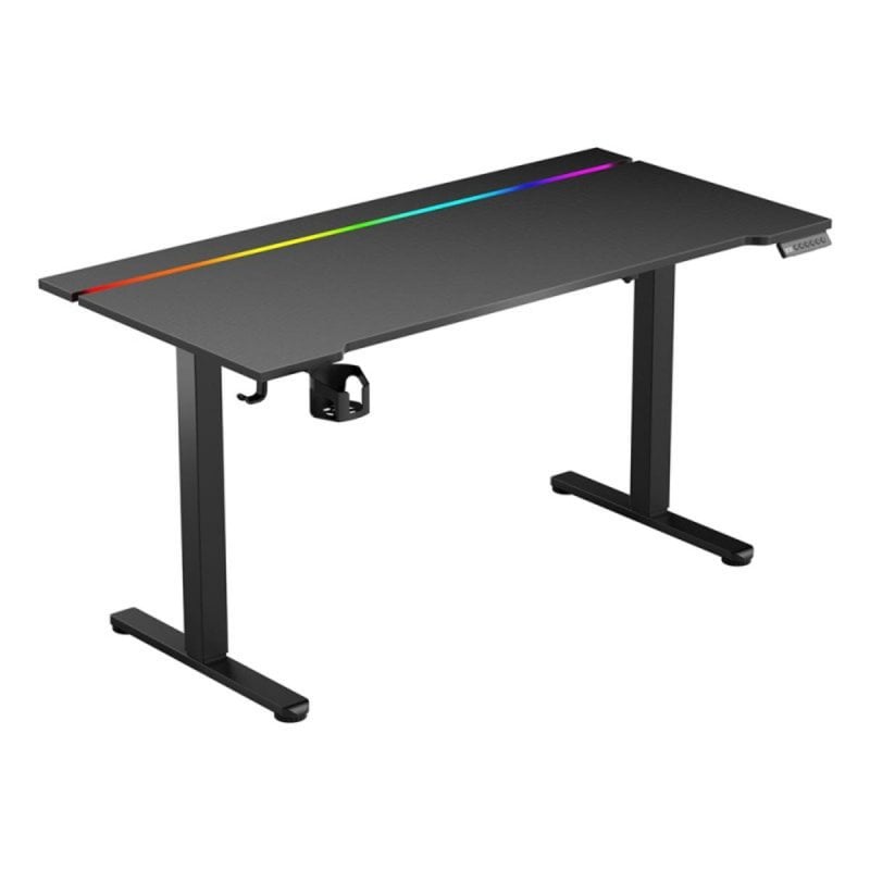 ACGAM JSD5-A1-02 Mesa Gaming 140cm em Metal e PB com Altura Ajustável, RGB, Memória e USB