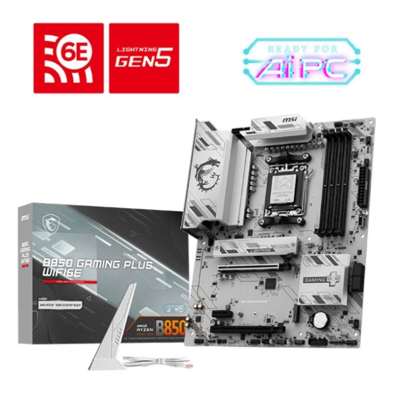 MSI B850 GAMING PLUS WIFI6E AMD B850 Socket AM5 DDR5 ATX WiFi 6E 2.5G LAN