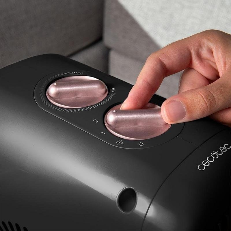 Chauffage Céramique Cecotec ReadyWarm 600 Lagoon Black 2000W - Chauffage D'Appoint Silencieux Avec Thermostat