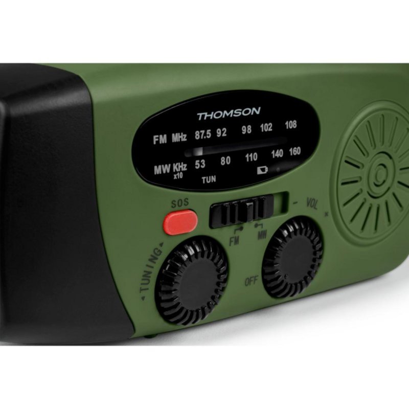 Radio portable Thomson RT260, énergie solaire, 2000 mAh, FM/AM, LED, SOS