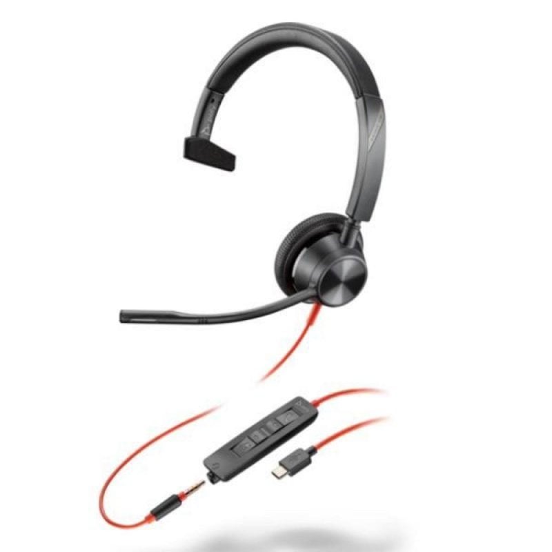Image of Auricolari monoaurali Poly nerowire 3315 USB-C con connettore 3,5 mm, noise canceling cod079