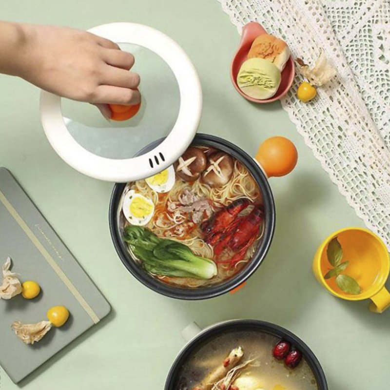 Padella Elettrica Multifunzione - Antiaderente, 4 Impostazioni, Spegnimento Automatico, Arancione - Foto 2