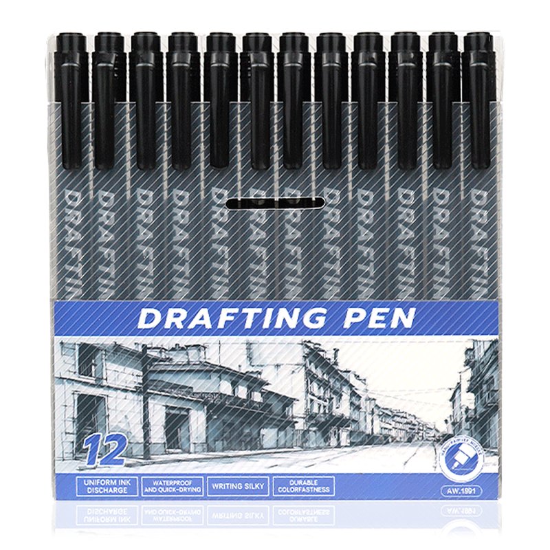 MLACXLT Set 12 Penne A Punta Fine Per Disegno E Calligrafia - Pennelli E Micron Di Vari Spessori (0,23mm A 3,0mm + BR) - Ideali Per Manga, Zentangle E Arti Grafiche