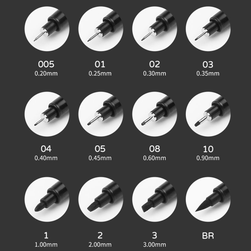 Svalor Set Di 12 Penne A Punta Fine, Nere Per Disegno, Micro
