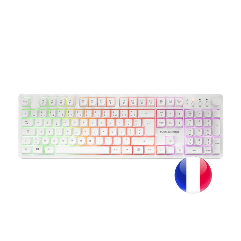 Combo Gaming Mars Gaming MCPWX – Clavier Sans Fil, Souris RGB 3200DPI, Tapis Antidérapant