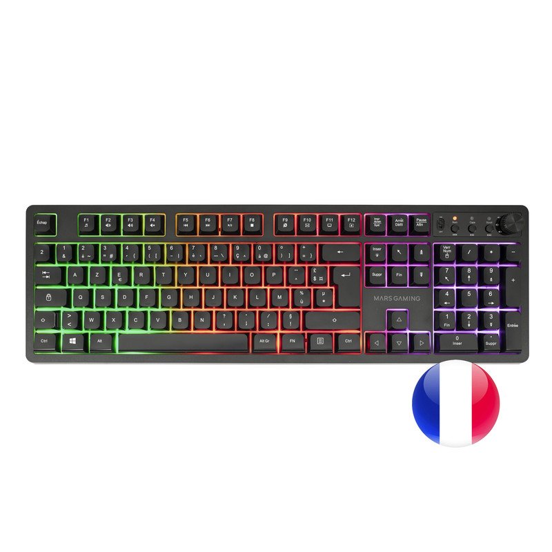 Combo Gaming Mars Gaming MCPWX – Clavier Sans Fil, Souris RGB 3200DPI, Tapis Antidérapant - vue 8