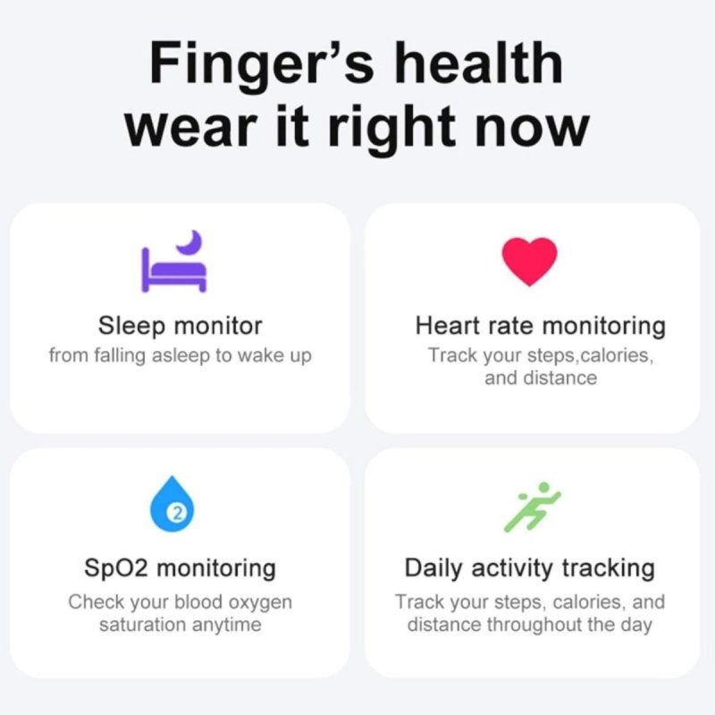 Anello Intelligente Per Monitoraggio Salute - Impermeabile IP68, Batteria 7 Giorni, Traccia Sonno E Attività
