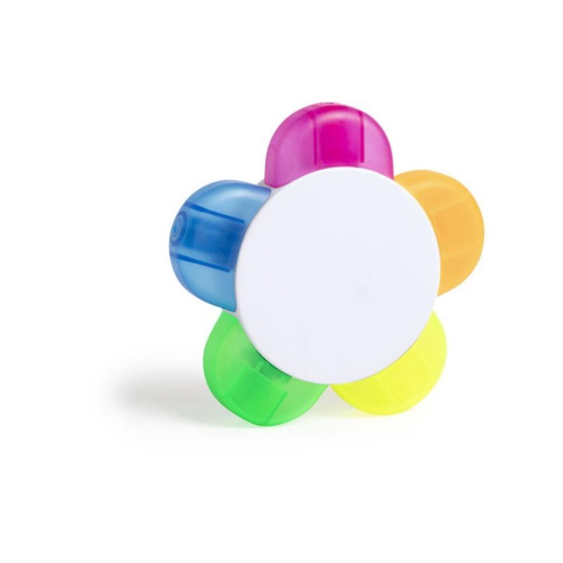 Image of Evidenziatore Hindal Set Design Fiore Superficie Ampia 5 Colori Termoplastico cod079