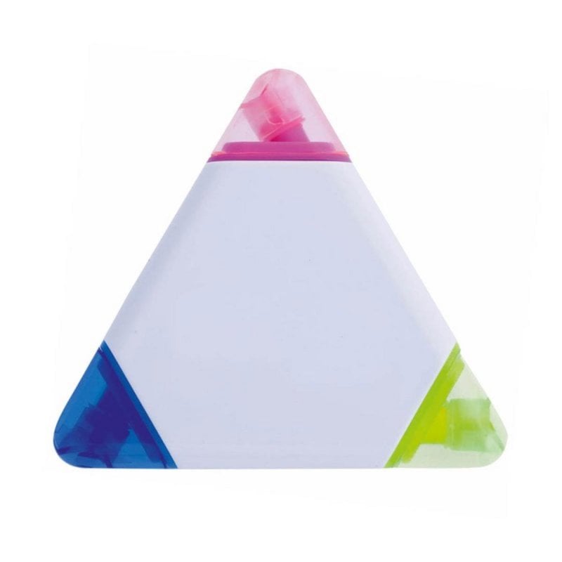 Marcador Trico Triangular Fluorescente Tres Colores Cuerpo PVC Termoplástico