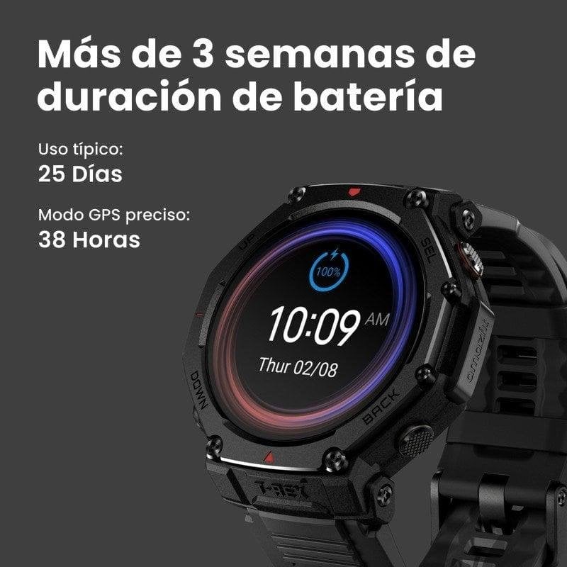 Amazfit T-Rex Pro Montre Connectée De Sport Avec 100+ Modes Sportifs, GPS, Autonomie De 18 Jours, 10 ATM Etanche Montre De Plein Air - Noire