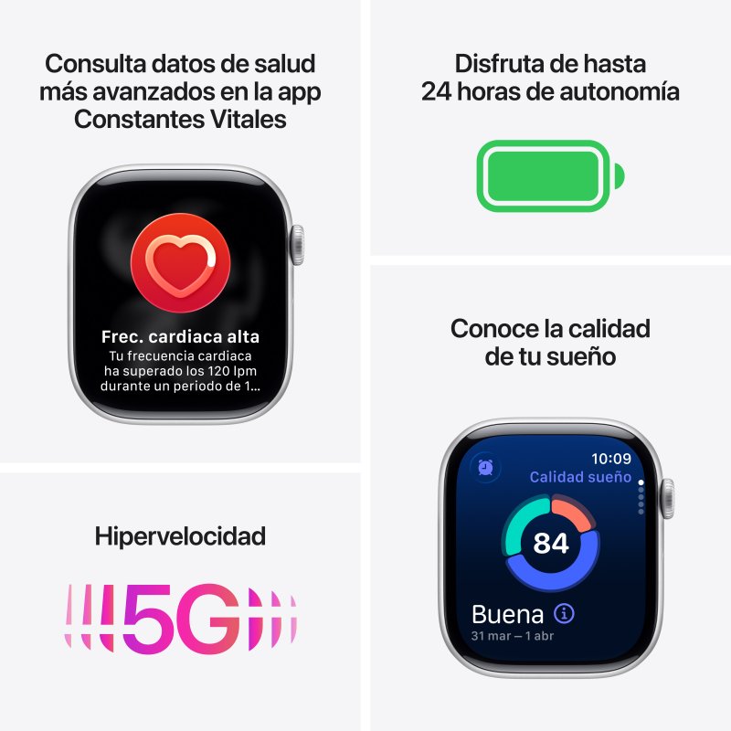 Apple Watch Series 11 GPS 5G NFC 42mm Retina OLED Titan S/M Rosa IP6X SpO2  Pulsmesser Schlafmonitor SOS | PcComponentes.de