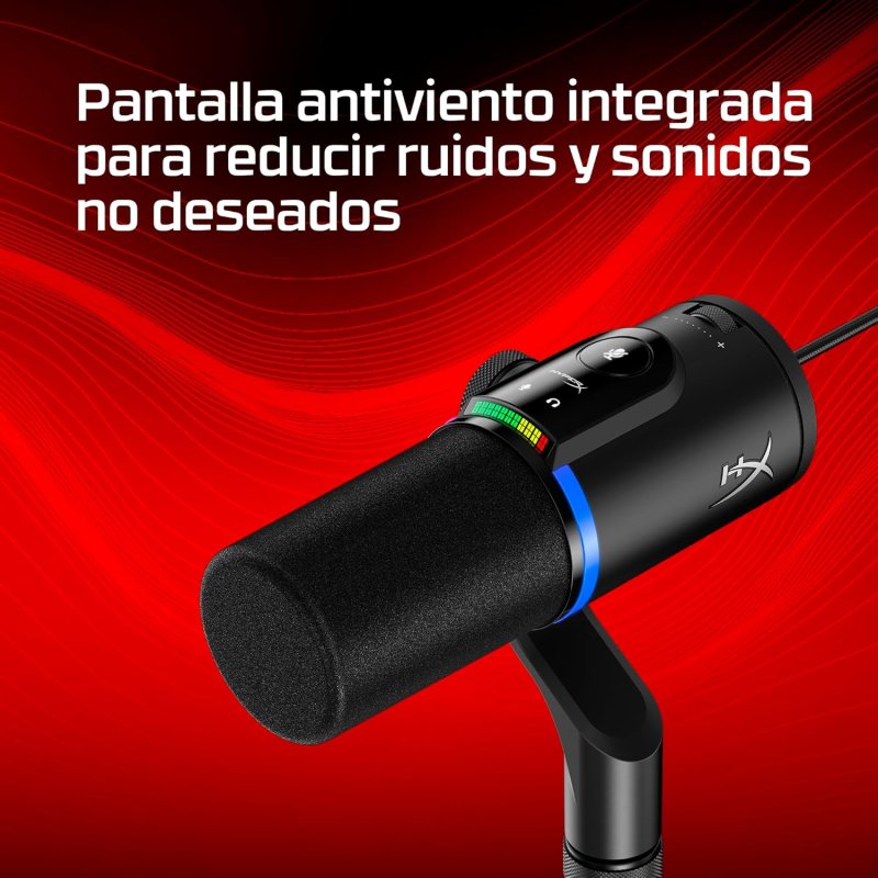 Micrófono HyperX FlipCast USB/XLR dinámico con brazo articulado