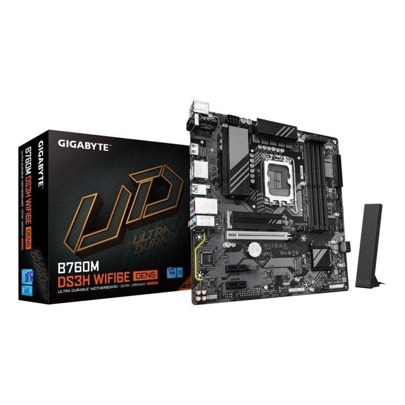 GIGABYTE Carte m&egrave;re  B760M DS3H Intel B760 LGA1700 DDR5 Micro-ATX WiFi 6E 2.5GbE M.2 RAID