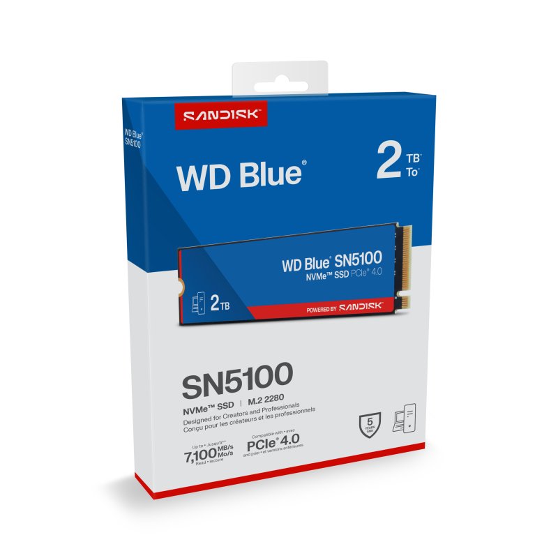 Disco Duro SanDisk 2TB M.2 NVMe 7100 MB/s WD Blue SN5100