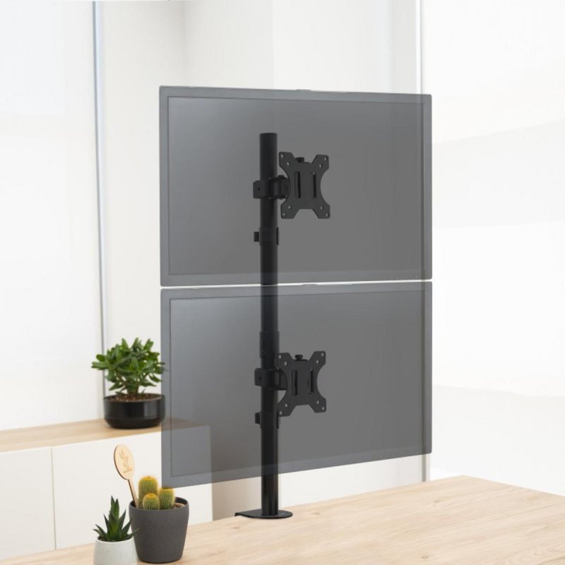 Supporto Monitor TooQ DB1202TN-B - Schermo Piatto 32", 81,3 Cm, Colore Nero, Per Scrivania