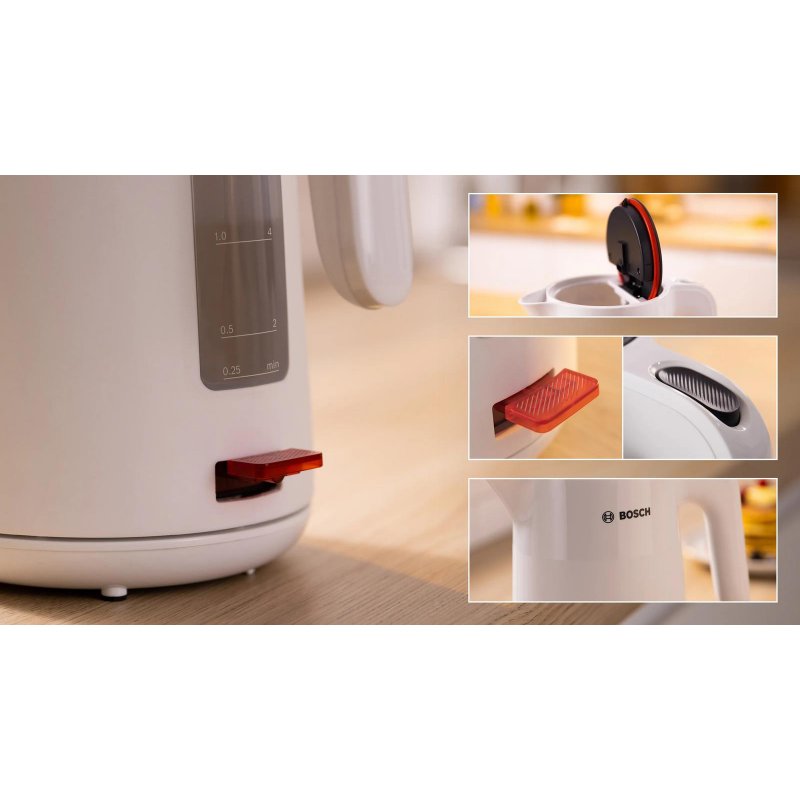 BLACK DECKER BXKE2202E Elektrische waterkoker, 2200 W, 1,2 l, 360 graden draaibare basis, geschikt voor linkshandigen, ergonomische handgreep, automatische uitschakeling, zichtbaar waterniveau