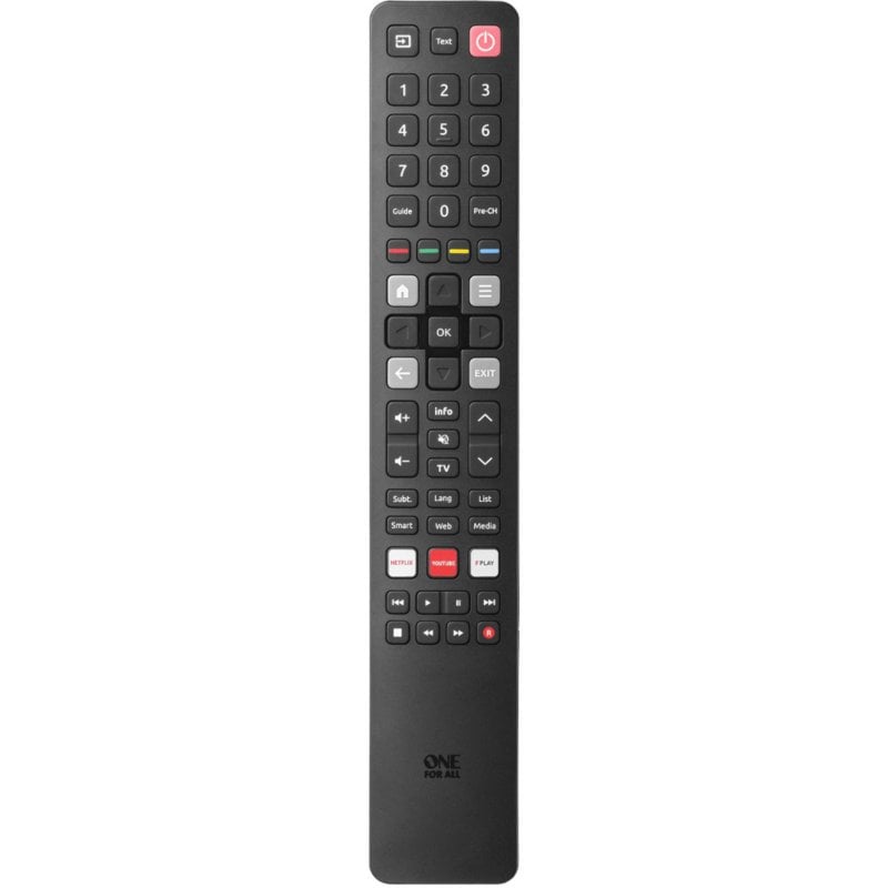 Mando a distancia One For All URC 4922 para TV TCL, Soundbar, Botones Personalizables, Negro