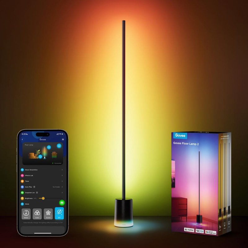 Modlicht Lampada Da Terra Intelligente WiFi Ad Arco 175cm - RGB Dimmerabile 16M Colori, Compatibile Alexa E Google Home, 9W E27 Inclusa