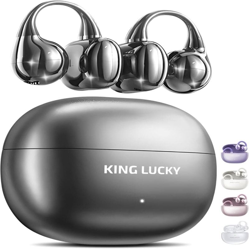 Auriculaires Kinglucky Clip on Intra auriculaires sans fil Bluetooth 5.4 avec Réduction de Bruit et Micro IPX5