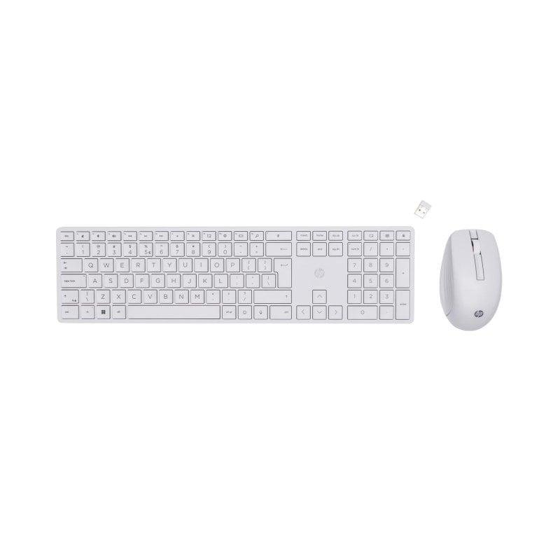Teclado HP Combo 650 membrana inalámbrico con ratón blanco QWERTY inglés
