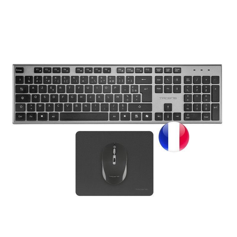 Tacens Combo sans fil 3-en-1 - ZENITH - DualLink 2.4GHz - Clavier AZERTY profil bas - Souris 3200 DPI (HUANO) - vue 1
