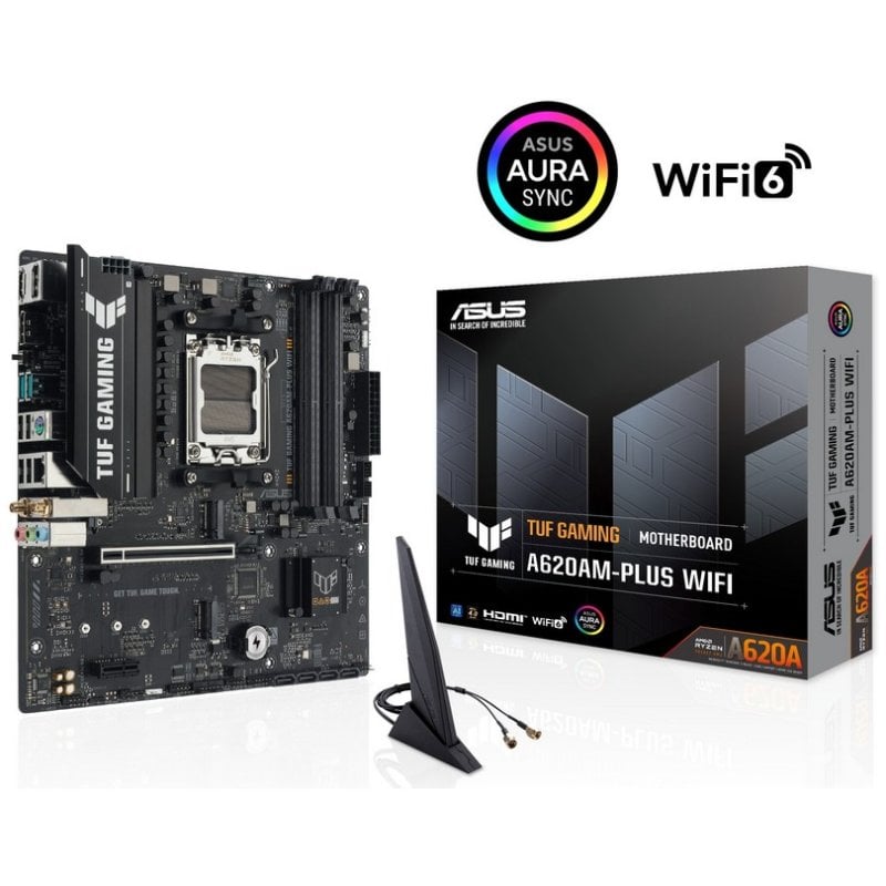 Carte mère ASUS TUF GAMING A620AM-PLUS WIFI AMD A620A Socket AM5 DDR5 micro ATX WiFi 6 PCIe 4.0 RGB