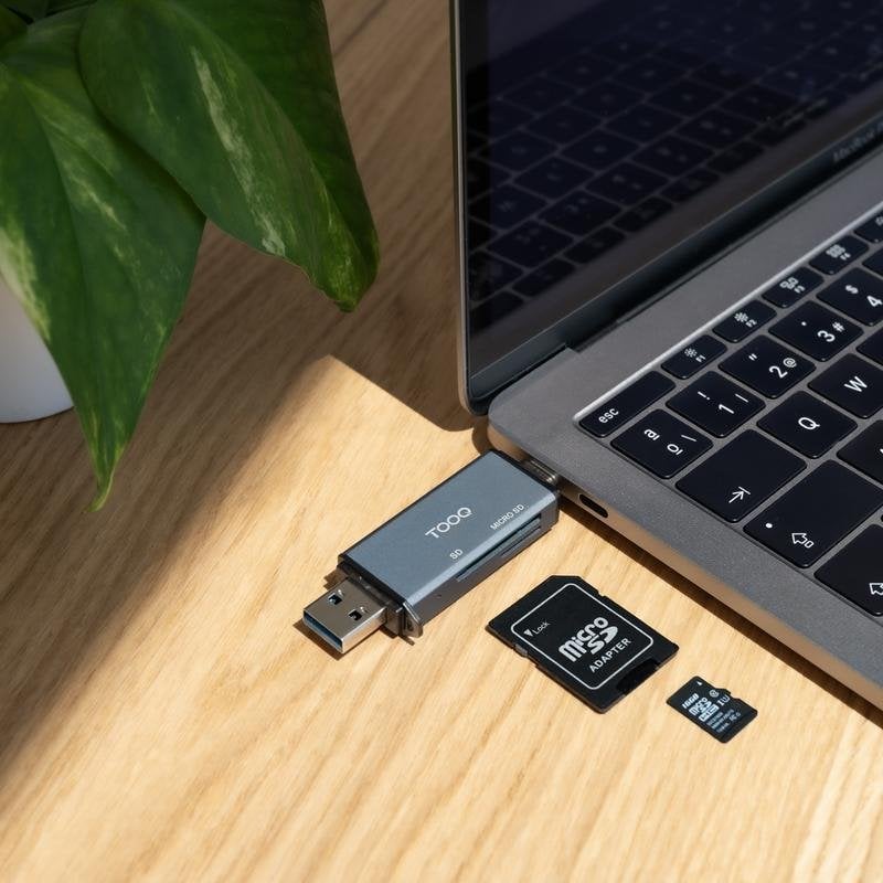 LECTOR TARJETAS TOOQ TQR-3001G USB3.0/USB-C GRIS - miniatura 2