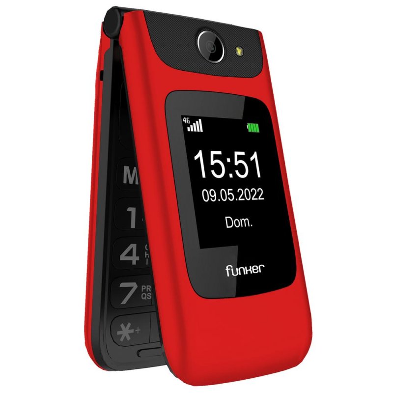 Téléphone Senior à Clapet - Grandes Touches, Double SIM, écran 2.1", Rouge - Neuf Débloqué