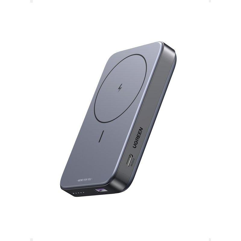 Power Bank Magnetica 15000mAh Con Caricatore Wireless 15W – Compatibile MagSafe, Display LED, Cavo USB Incluso, Colori Nero, Bianco E Viola
